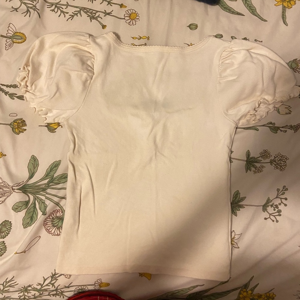 Brandy Ruffle Sleeve White Top - Picture 6 of 6